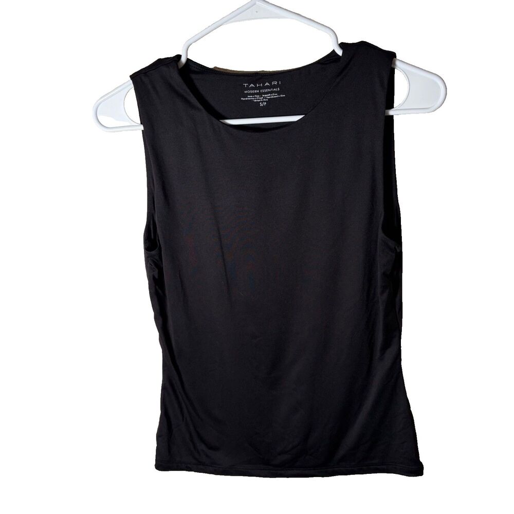 Tahari Tank Top Women's Small Black Sleeveless Modern Essentials Shirt Casual